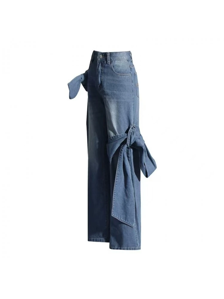 Bow Patchwork Leisure Jeans - Image 4