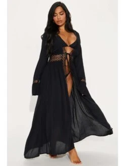 Lace Up Knitting Mid-rise Cover Ups