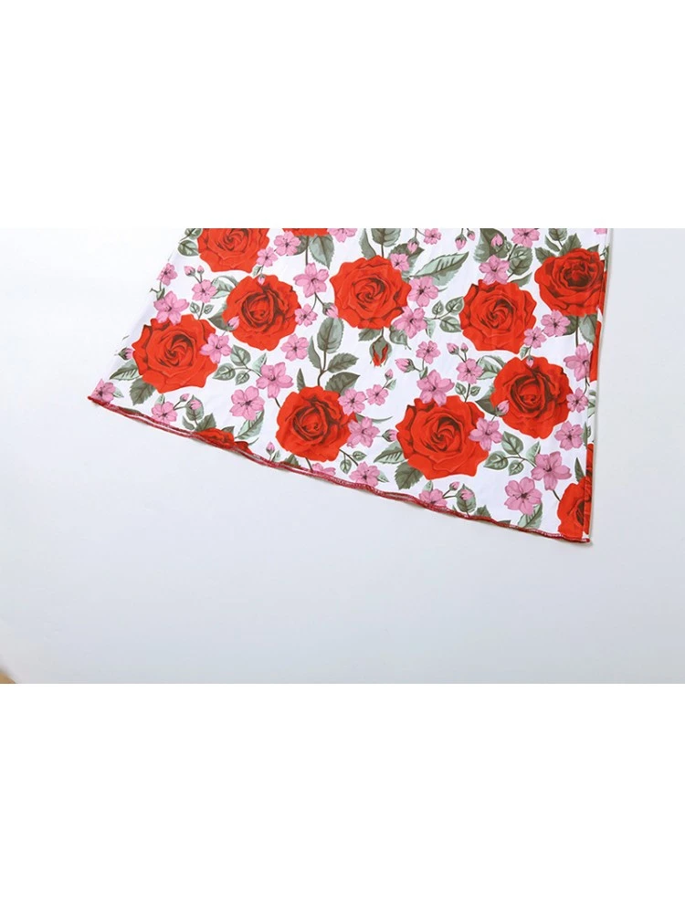 Flower High Rise Backless Tank Top Skirts Sets - Image 17