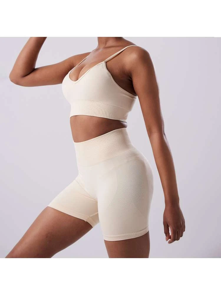 Solid Color Bodycon Yoga Sets - Image 2