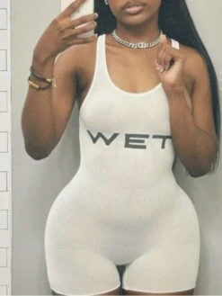 Solid Color Sleeveless Fitted Rompers