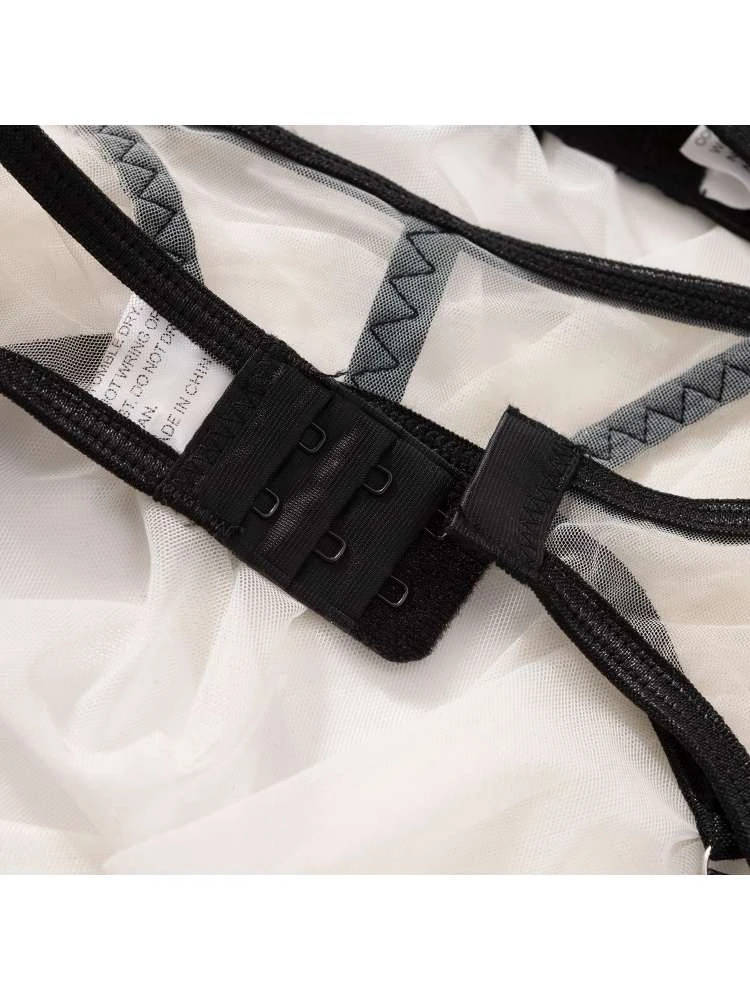 Patchwork High Rise Backless Sexual Sets - Image 13