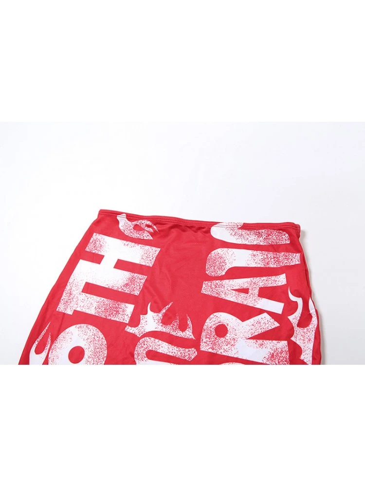 Letter High Rise Backless Skirt Sets - Image 11