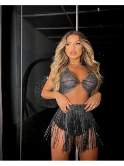 Shiny Halter Neck Bodycon Bikinis