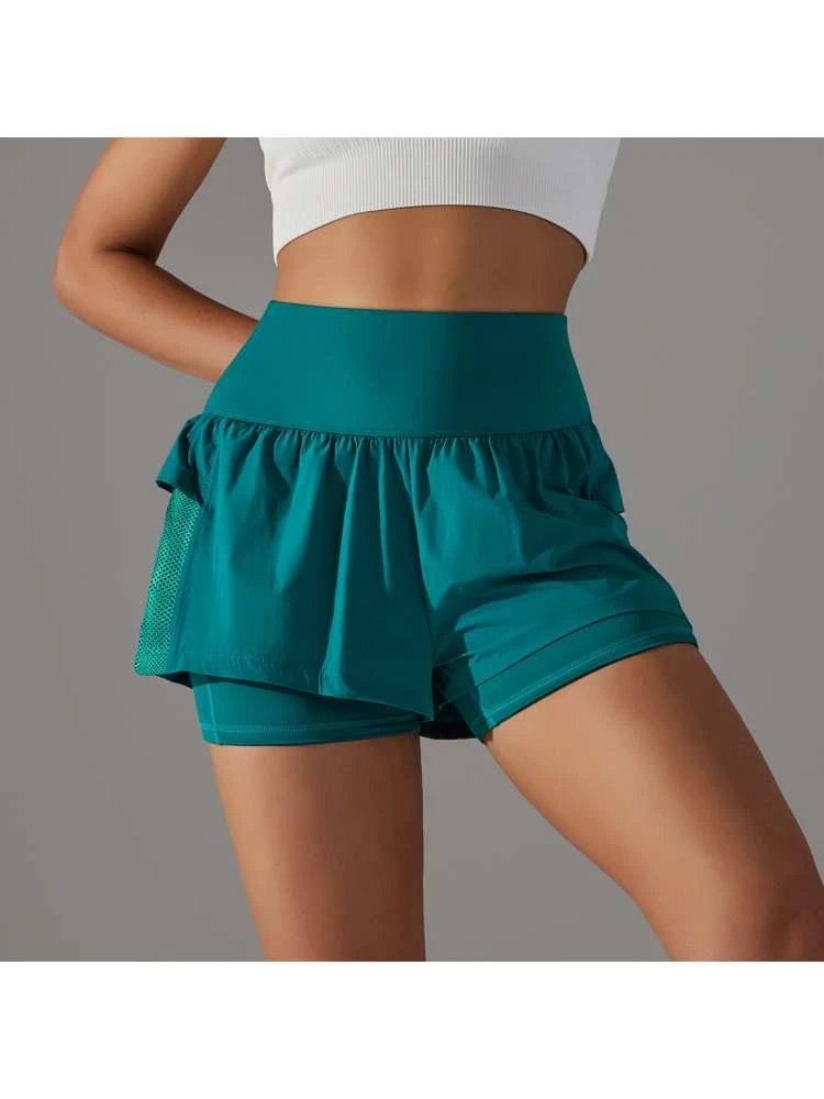 Patchwork Solid Color Zipper Short Pants