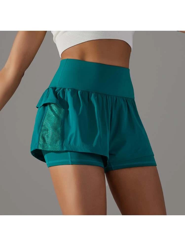 Patchwork Solid Color Zipper Short Pants - Image 2