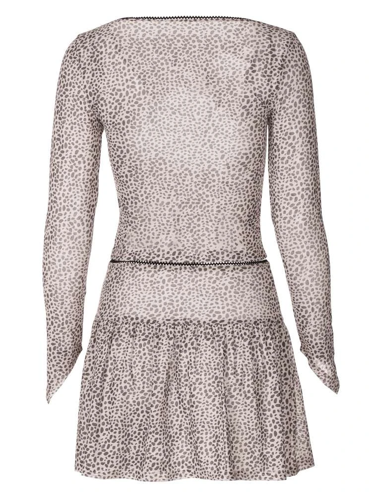 Print Tie-wrap Long Sleeve Skirt Sets - Image 16