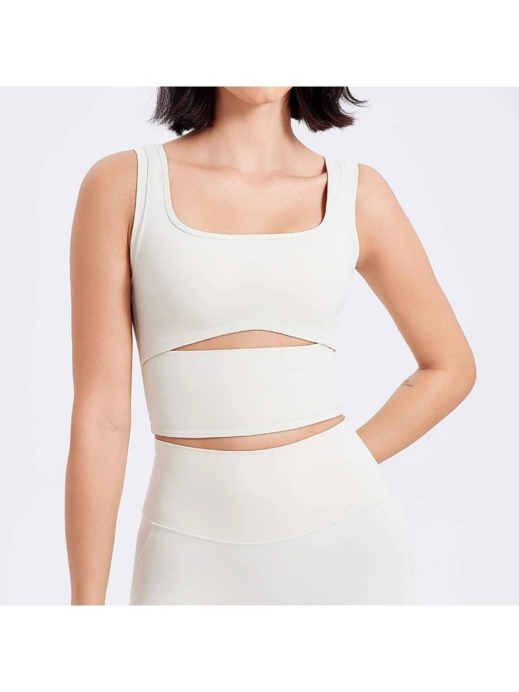Hollow-out Square Neck Bodycon Tank