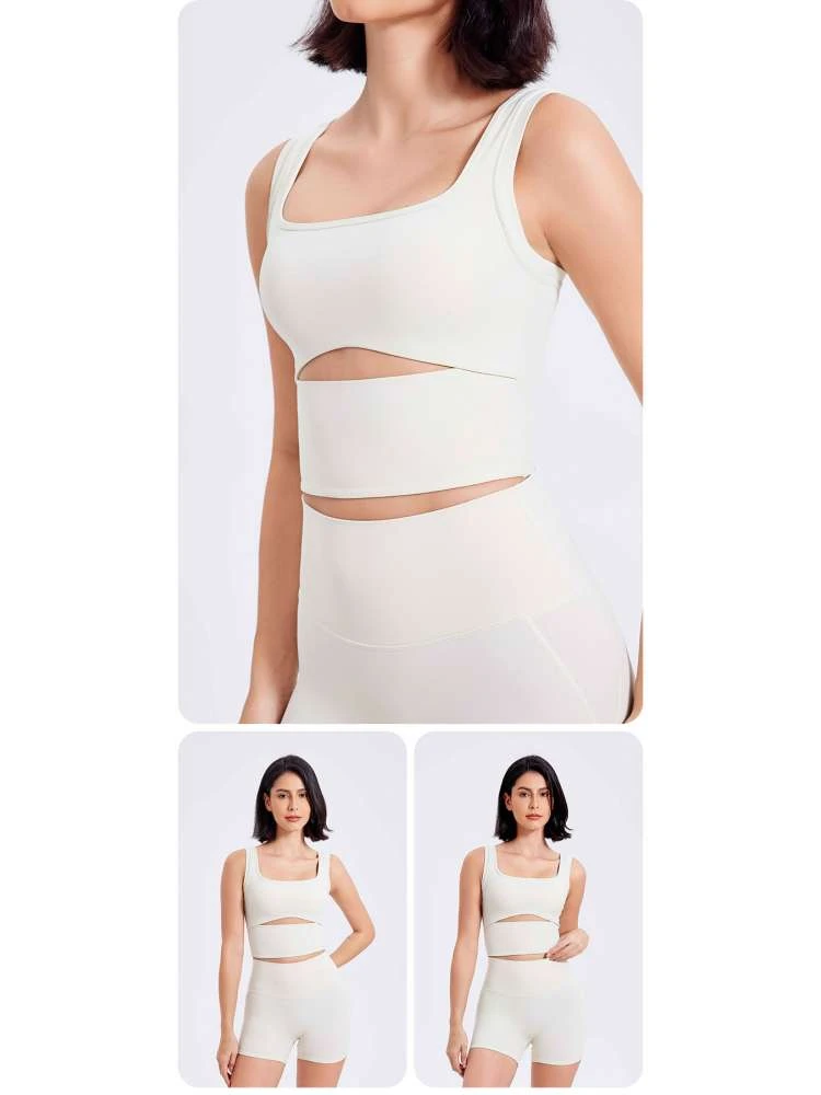 Hollow-out Square Neck Bodycon Tank - Image 2