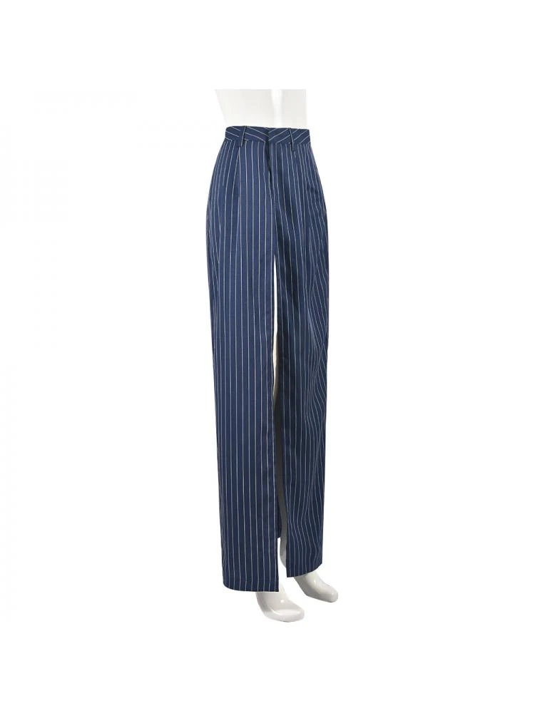 Woven Striped Split Hem Skirts - Image 6