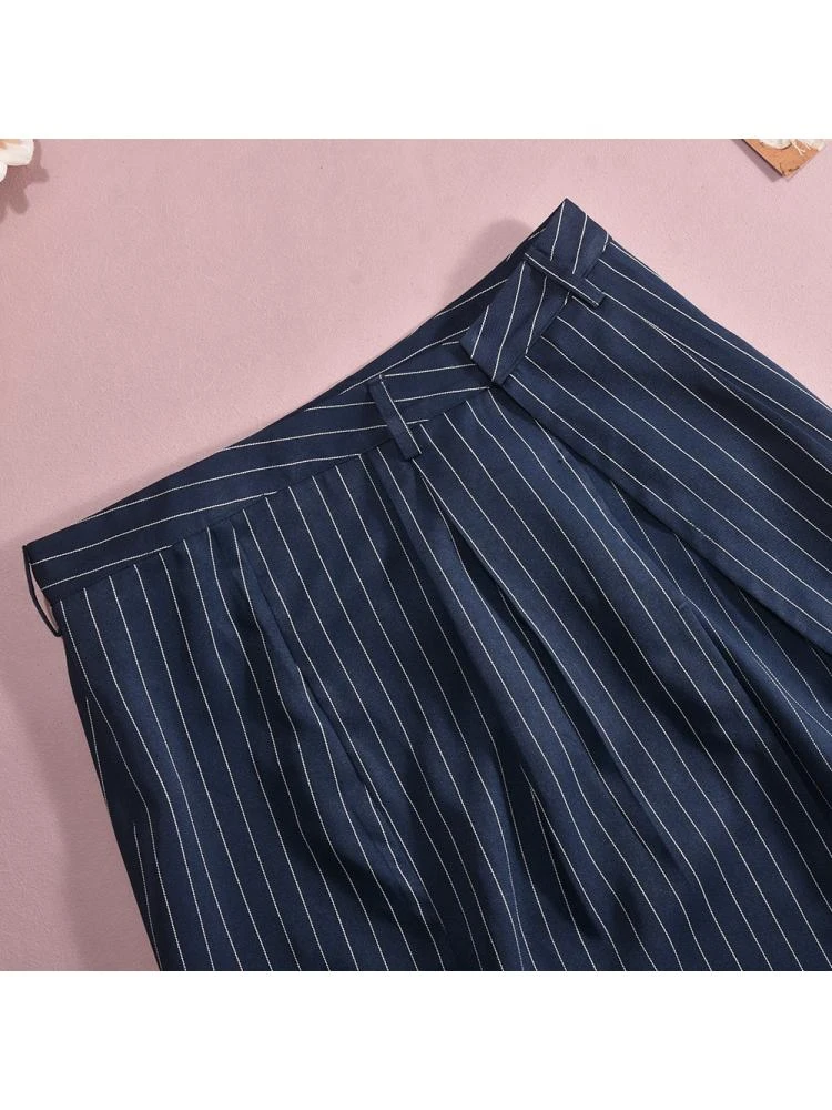 Woven Striped Split Hem Skirts - Image 8
