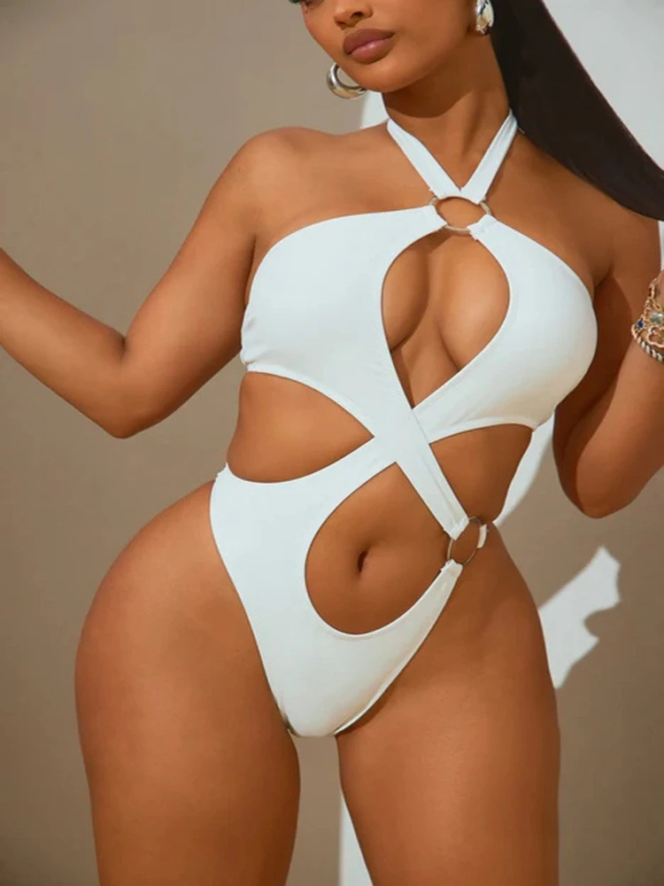 Lace Up Low Rise Backless One-Pieces Swimwear
