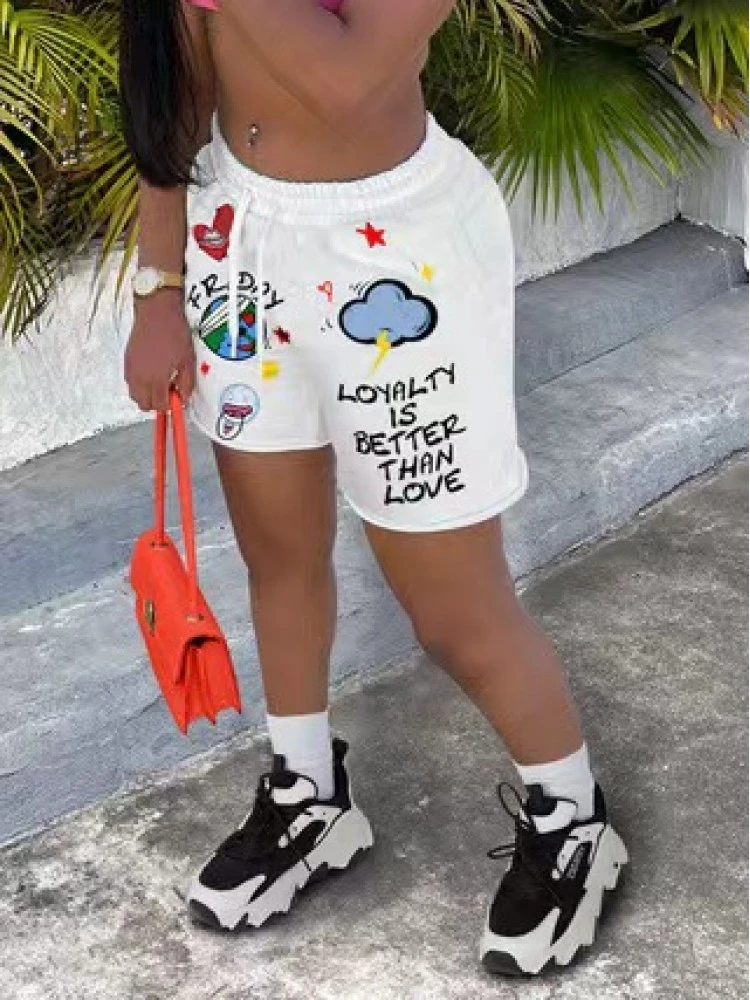 Cartoon Graffiti Pattern Loose Shorts - Image 2