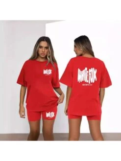 Letter Pattern Crewneck Short Sleeve Pant Sets