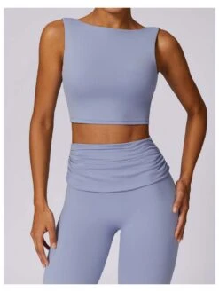 Boat Neck Sleeveless Backless Tank