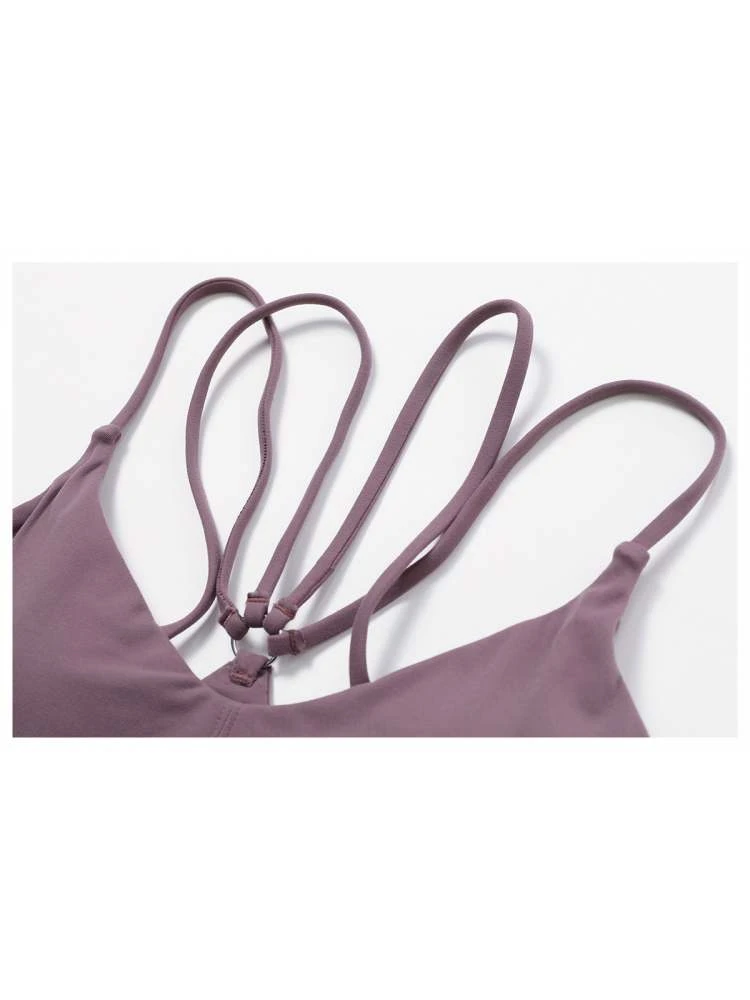 Pure Color Spaghetti Straps Backless Tank - Image 4