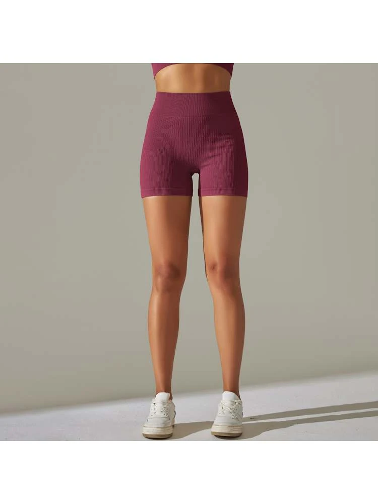 Solid Color Knitting High Rise Short Pants - Image 2