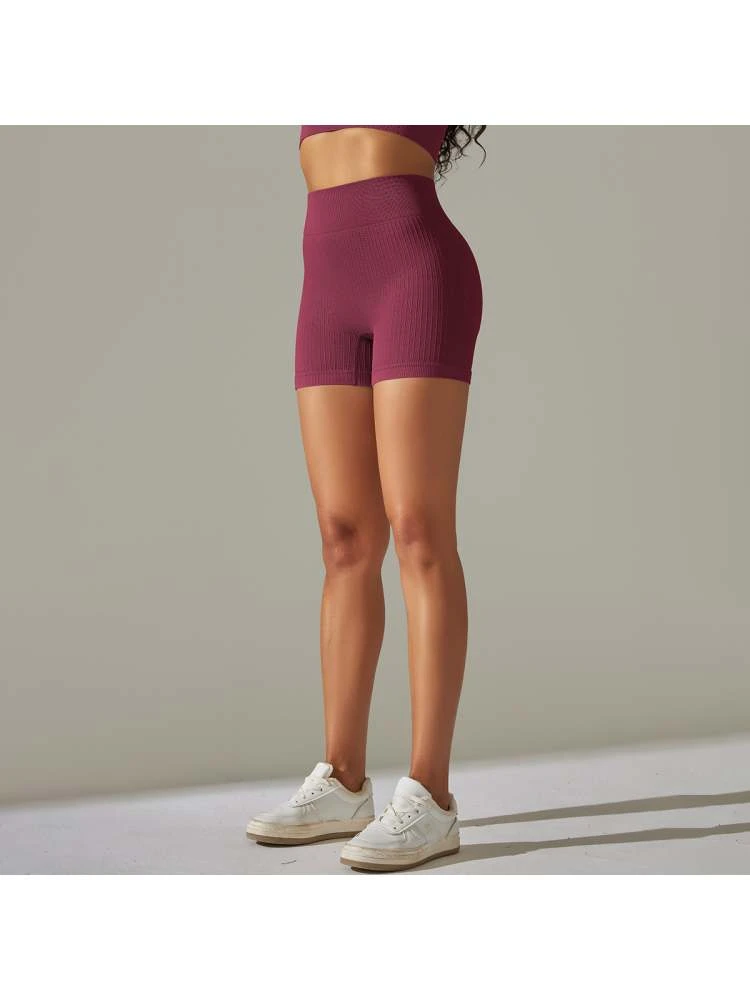 Solid Color Knitting High Rise Short Pants - Image 3