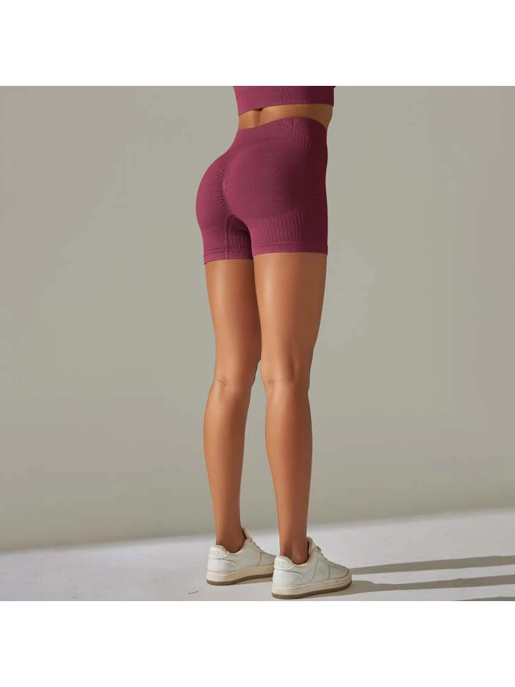 Solid Color Knitting High Rise Short Pants - Image 4