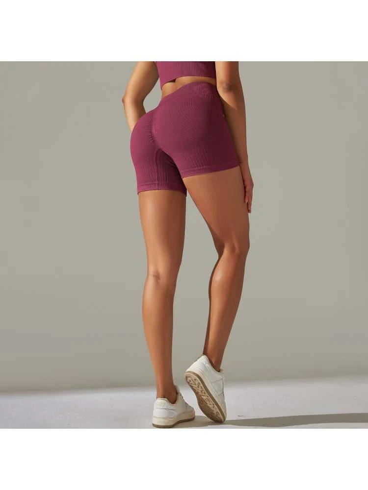 Solid Color Knitting High Rise Short Pants - Image 5
