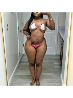 Halter Knitting Lace-Up Backless Bikinis