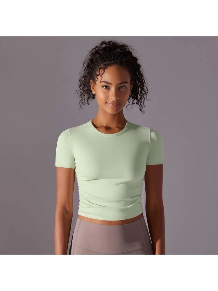 Ruched Crewneck Cropped Tank