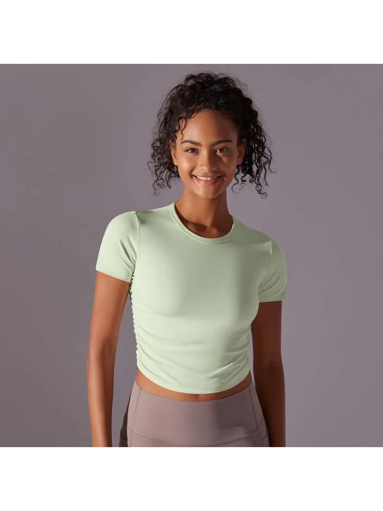 Ruched Crewneck Cropped Tank - Image 2