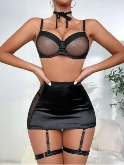 See Through High Rise Backless Sexual 3PC Sets