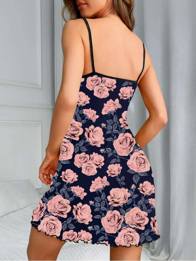 Floral Spaghetti Straps Bodycon Sleeveless Dresses - Image 5