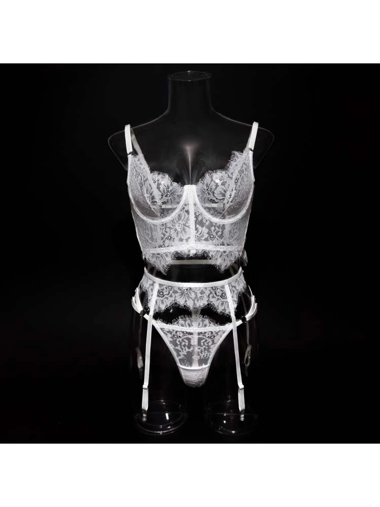 Fishbone Lacework See Through Bra Sets - Image 7