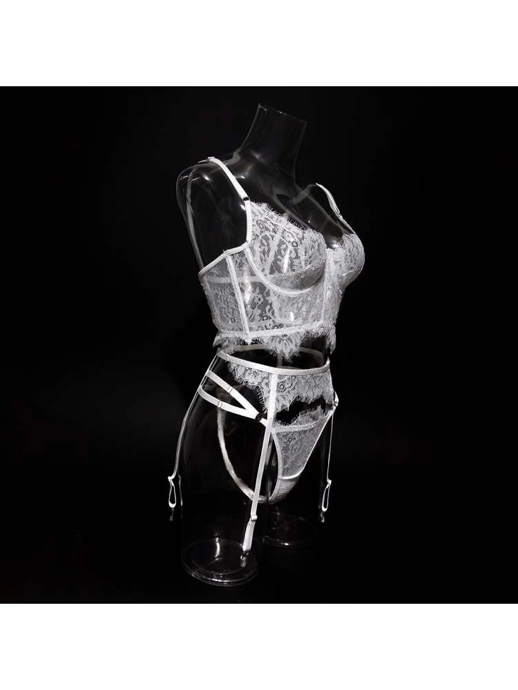 Fishbone Lacework See Through Bra Sets - Image 8