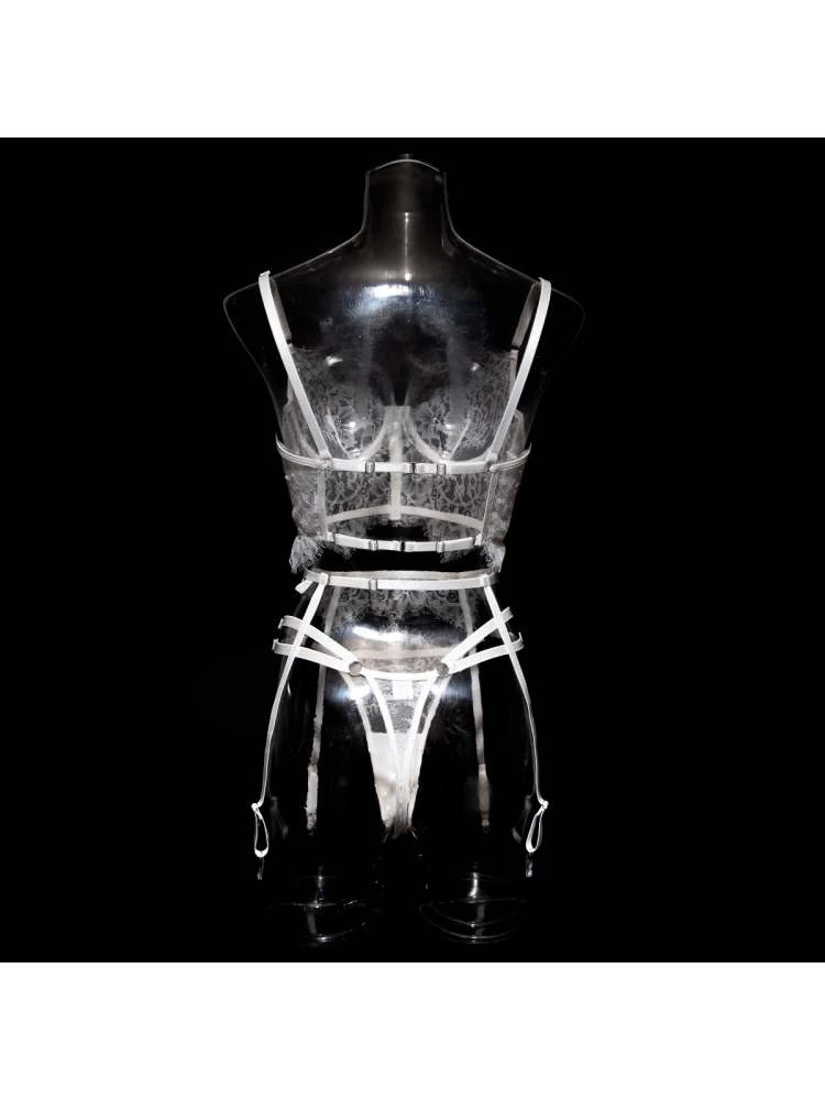 Fishbone Lacework See Through Bra Sets - Image 9