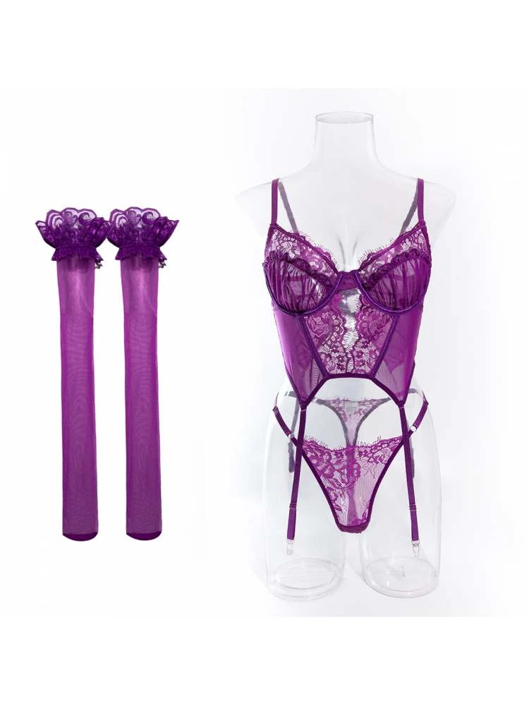 Fishbone Hollow Lacework Out Bra Sets - Image 7