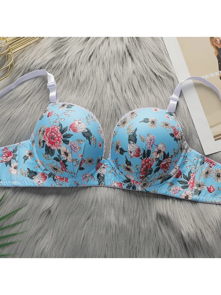 Spaghetti Straps Cotton Buckle Bra Sets - Image 4