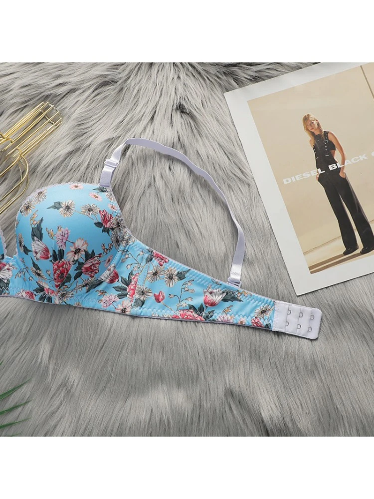 Spaghetti Straps Cotton Buckle Bra Sets - Image 5