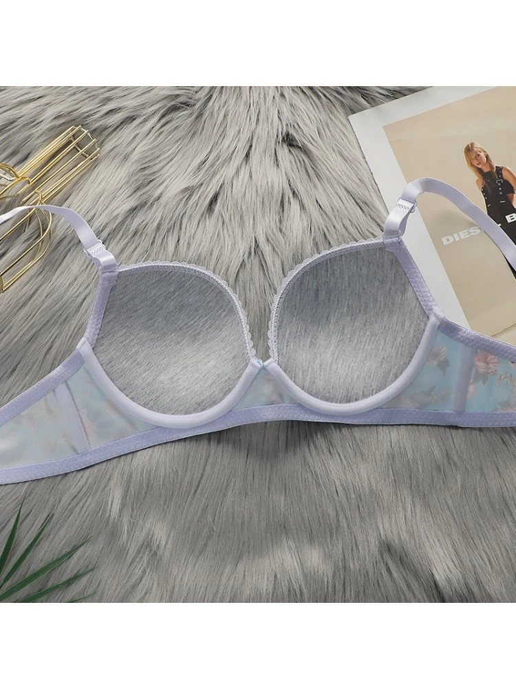 Spaghetti Straps Cotton Buckle Bra Sets - Image 6