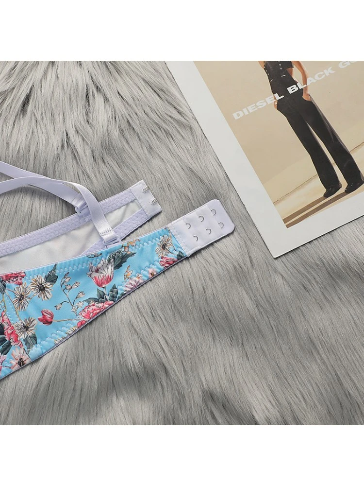 Spaghetti Straps Cotton Buckle Bra Sets - Image 7