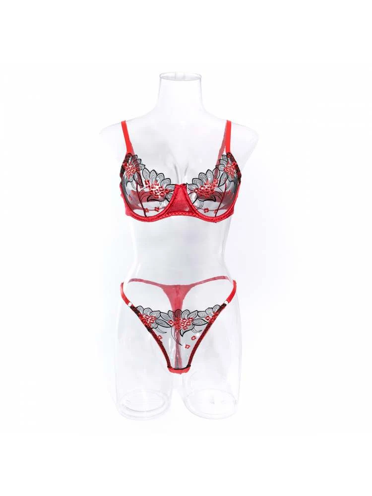 Embroidery See Through High Rise Sexual Sets - Image 8