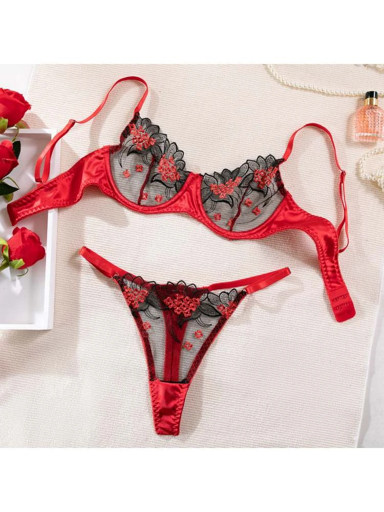 Embroidery See Through High Rise Sexual Sets - Image 11