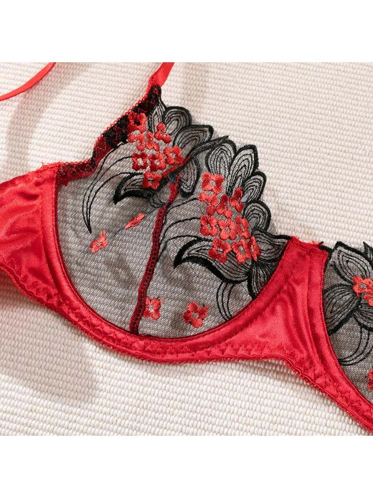 Embroidery See Through High Rise Sexual Sets - Image 14