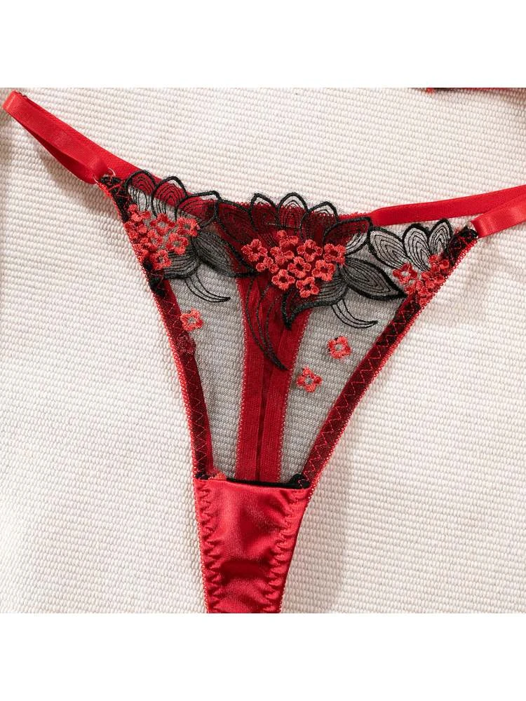 Embroidery See Through High Rise Sexual Sets - Image 16