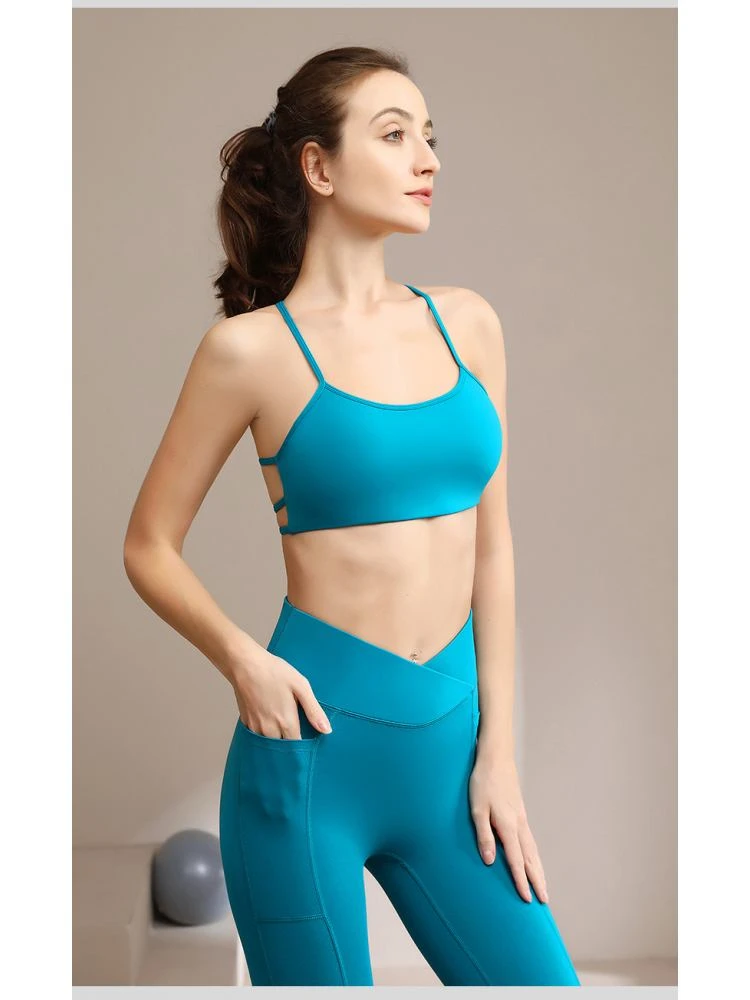 Plain Color Spaghetti Straps Backless Sporty Top