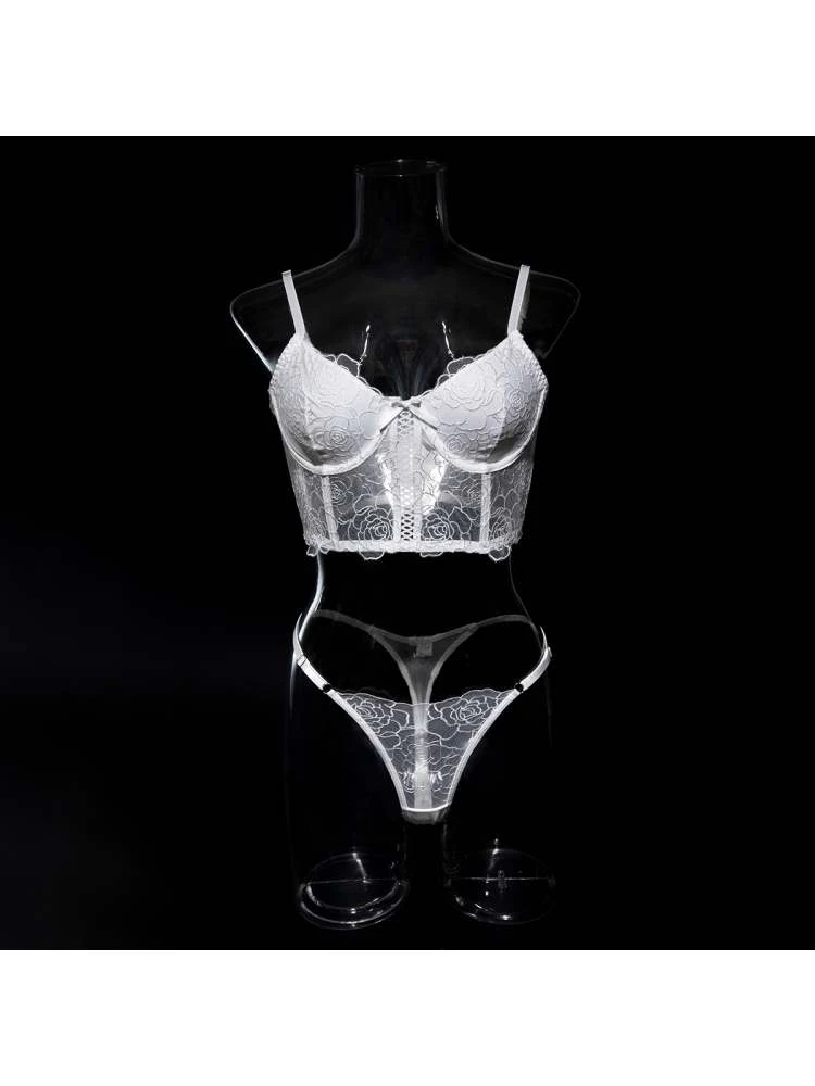 Bow Embroidery Lacework Bra Sets - Image 7