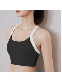 Colorblock Spaghetti Straps Cropped Tank