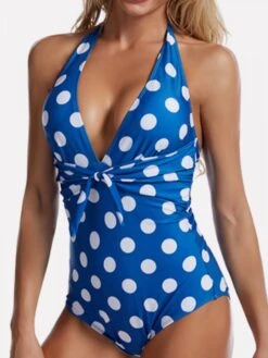 Dots Sleeveless Fitted One-Pieces
