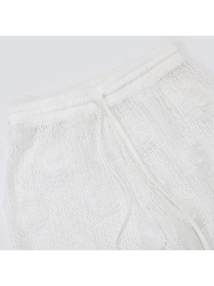 Flower See Through Lace-Up Pant Sets - Image 17