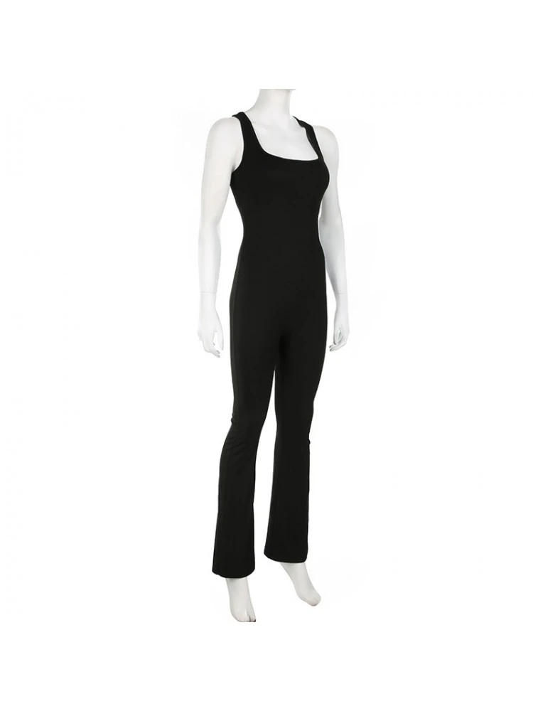 Patchwork Hollow-out Flared Jumpsuits - Image 16