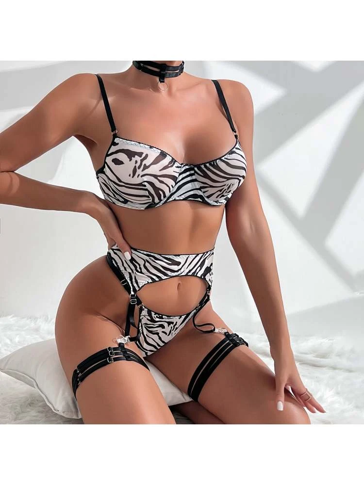 Zebra High Rise Backless Sexual Sets - Image 3
