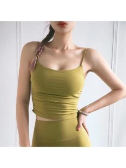 Ruched Spaghetti Straps Camisole Crop Tank Tops