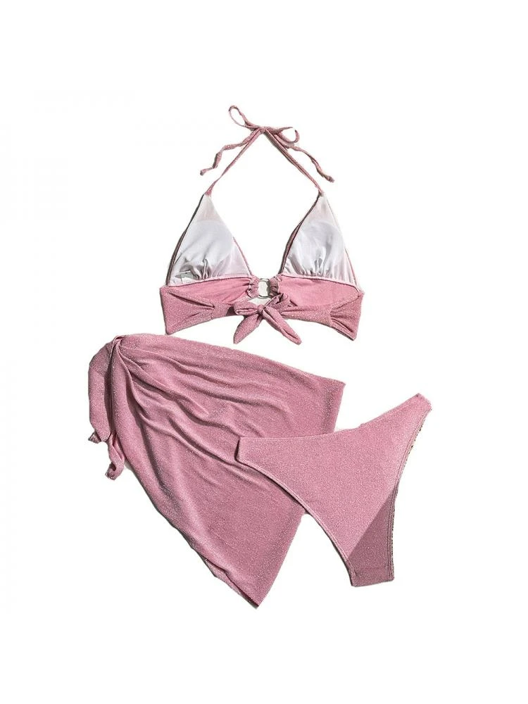 Halter Tie-wrap 3-piece Set Bikinis - Image 5